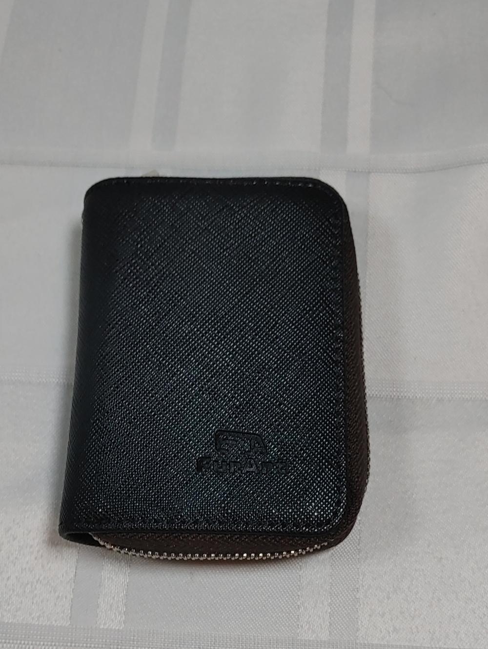 (4/$20) Fur Art Black Zip Card Holder Wallet -